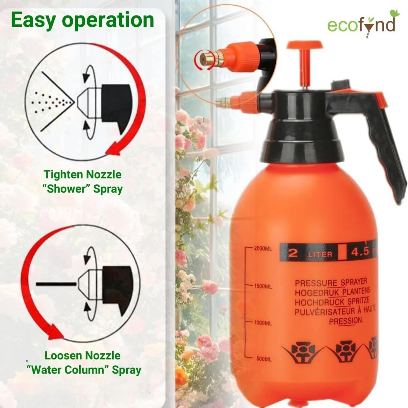 Udghosh Creation Bottle Pump for Shower for Plants & Flowers | Spray Bottles for Lawn Herbicides 2 L Hand Held Sprayer